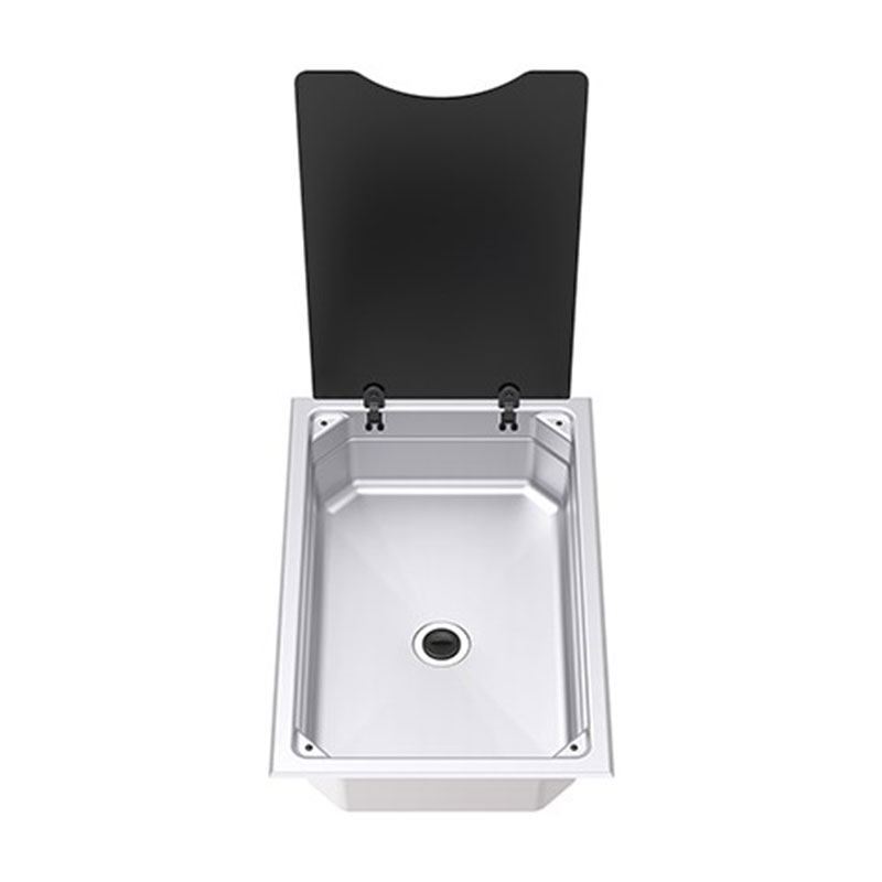 سینک مربعی THETFORD مدل خطی سفید درپوش دار