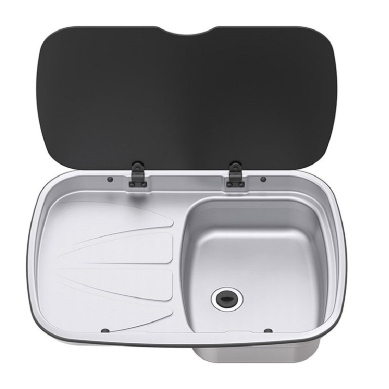 سینک THETFORD مدل مستطیلی با آبکش سمت راست درپوش دار
