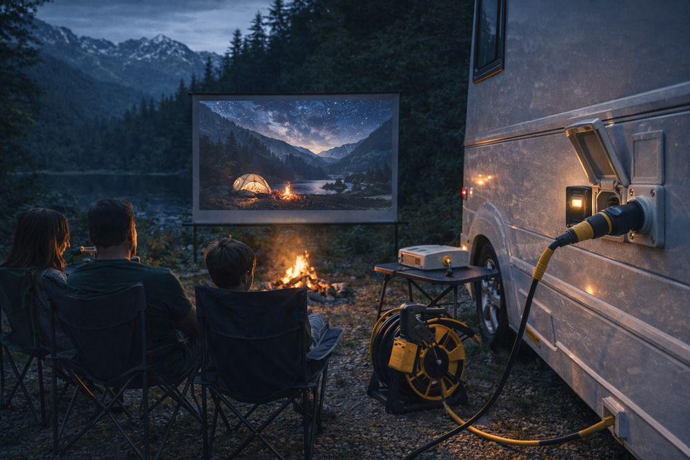 فیلم دیدن بیرون از کمپر