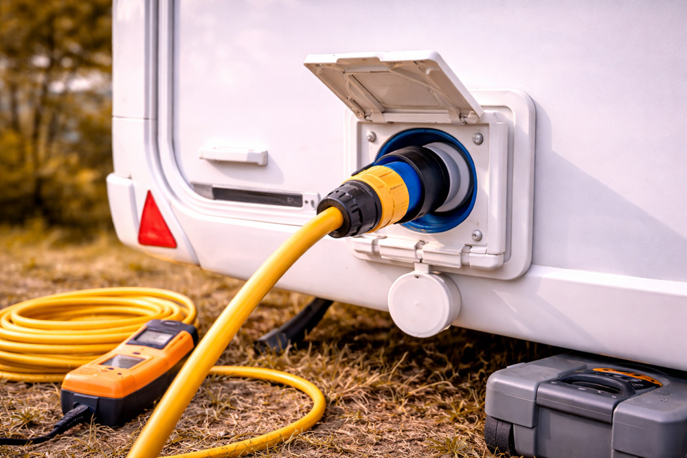 دریچه ورودی برق کمپر و کاروان 